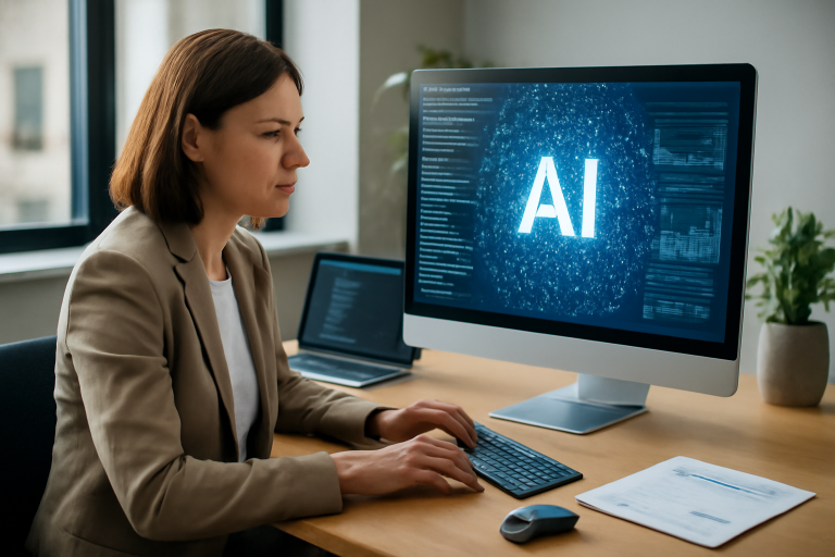 AI-illustratie bij: Nieuwe Europese AI Large 4-model richt zich op productiviteit en cybersecurity