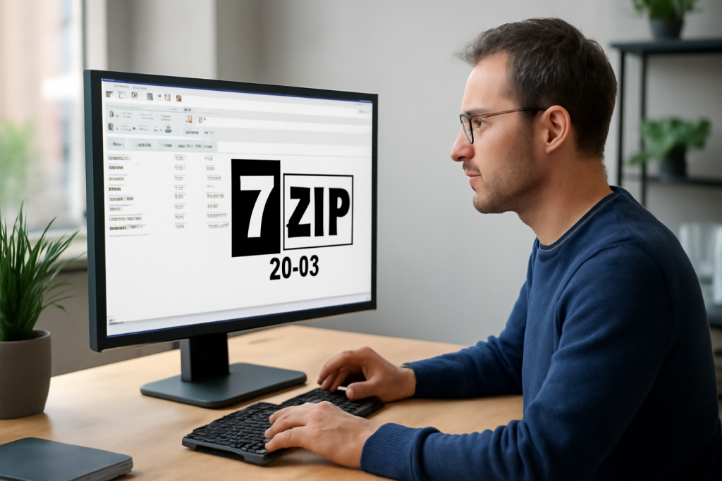 AI-illustratie bij: Nieuwe stabiele versie van open source archiveringsprogramma 7-Zip uitgebracht