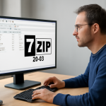 AI-illustratie bij: Nieuwe stabiele versie van open source archiveringsprogramma 7-Zip uitgebracht