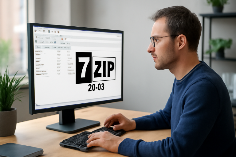 AI-illustratie bij: Nieuwe stabiele versie van open source archiveringsprogramma 7-Zip uitgebracht