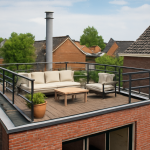 AI-illustratie bij: Belangrijke aandachtspunten bij het aanleggen van een dakterras op een woning