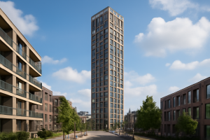 AI-illustratie bij: Lighthouse in Eindhoven: een voorbeeld van verfijnde gevelarchitectuur en wooncomfort