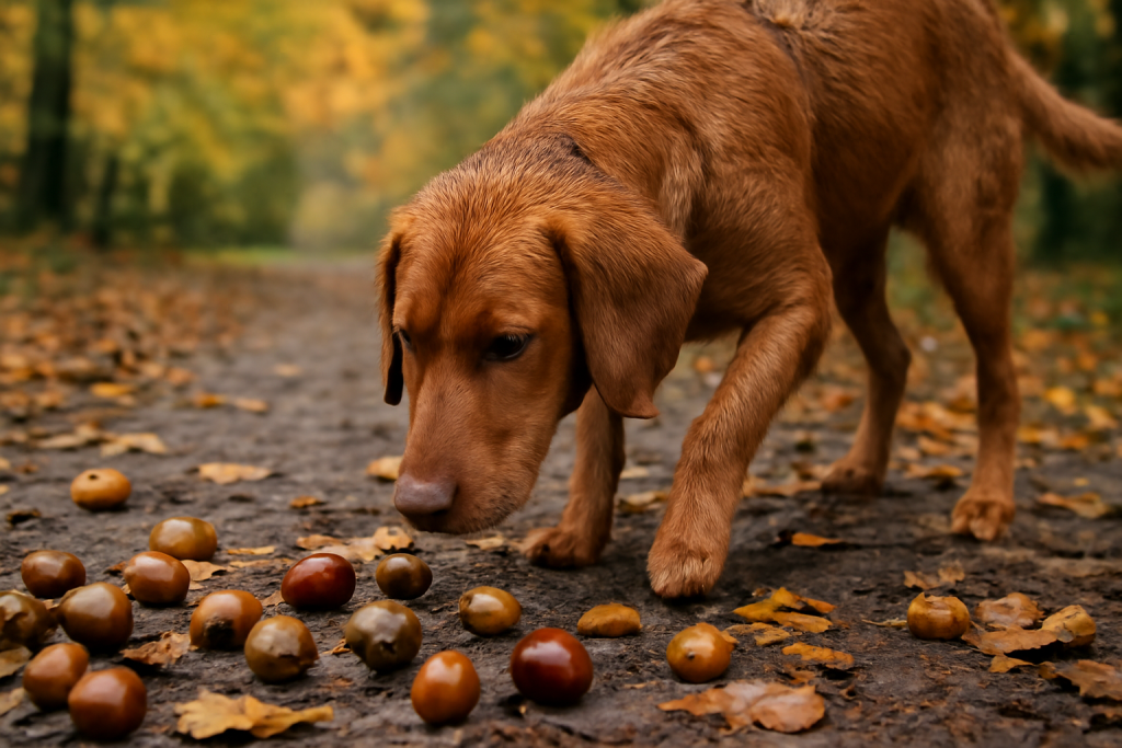 Herfstseizoensrisico’s voor honden: giftigheid van eikels en kastanjes