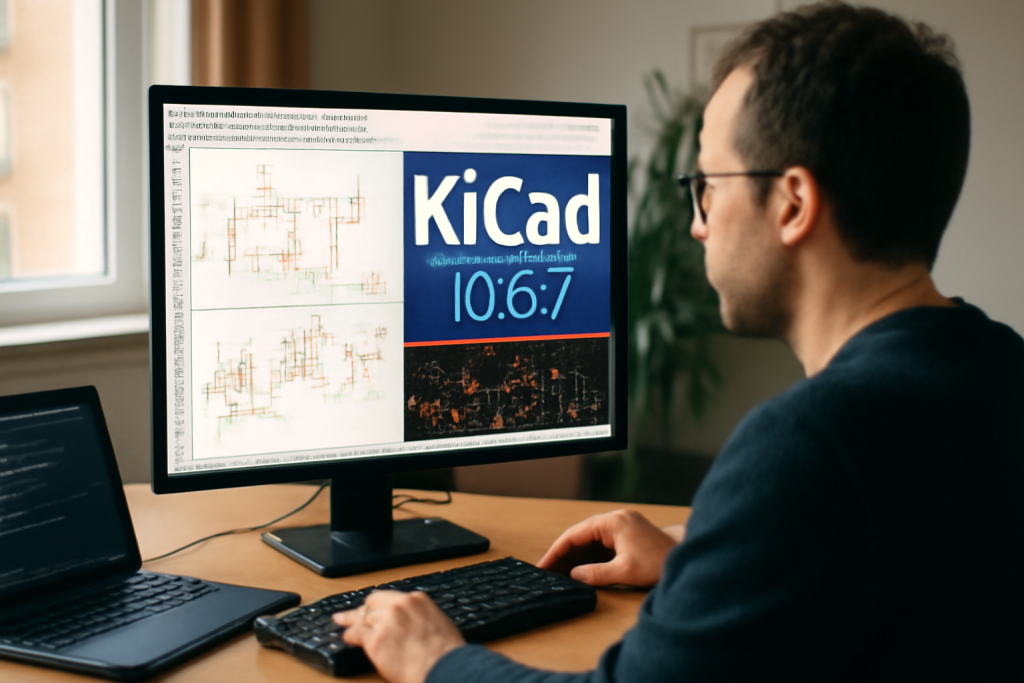 AI-illustratie bij: Nieuwe update voor KiCad: versie 10.0.7 uitgebracht