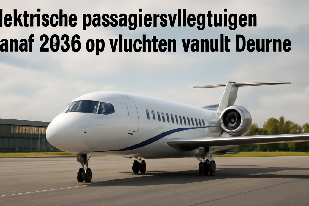 AI-illustratie bij: Elektrische passagiersvliegtuigen vanaf 2030 op vluchten vanuit Deurne