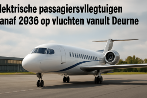 AI-illustratie bij: Elektrische passagiersvliegtuigen vanaf 2030 op vluchten vanuit Deurne