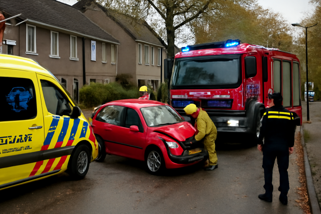 AI-illustratie bij: Hulpdiensten snel ter plaatse bij ongeval met letsel op Thorbeckestraat in Alphen aan den Rijn