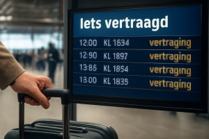 AI-illustratie bij: Belangrijke aandachtspunten bij recente storing op Schiphol voor reizigers