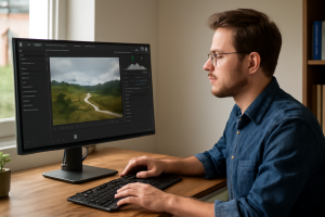 AI-illustratie bij: Concept: Software & Online Tools — Software-update - Darktable 5.6.2
