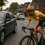 AI-illustratie bij: Invloed van open verkeer op wielerwedstrijden in Nederland: een casus uit de Eneco Tour