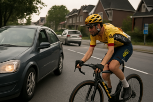 AI-illustratie bij: Invloed van open verkeer op wielerwedstrijden in Nederland: een casus uit de Eneco Tour