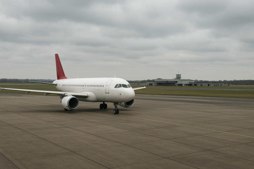 AI-gegenereerde illustratie: Praktijkgerichte opleiding stewardess met training in echt vliegtuig bij Noorderpoort