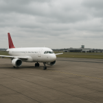 AI-gegenereerde illustratie: Praktijkgerichte opleiding stewardess met training in echt vliegtuig bij Noorderpoort