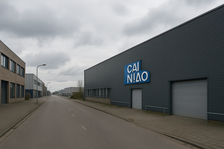 AI-gegenereerde illustratie: Cainiao breidt logistieke activiteiten uit in Hellevoetsluis met nieuwe huur van 26.000 m²