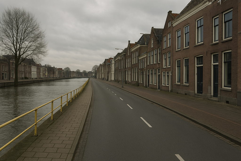 AI-gegenereerde illustratie: Waterongeval aan de Taankade in Dordrecht onderstreept veiligheidsrisico’s bij waterwegen