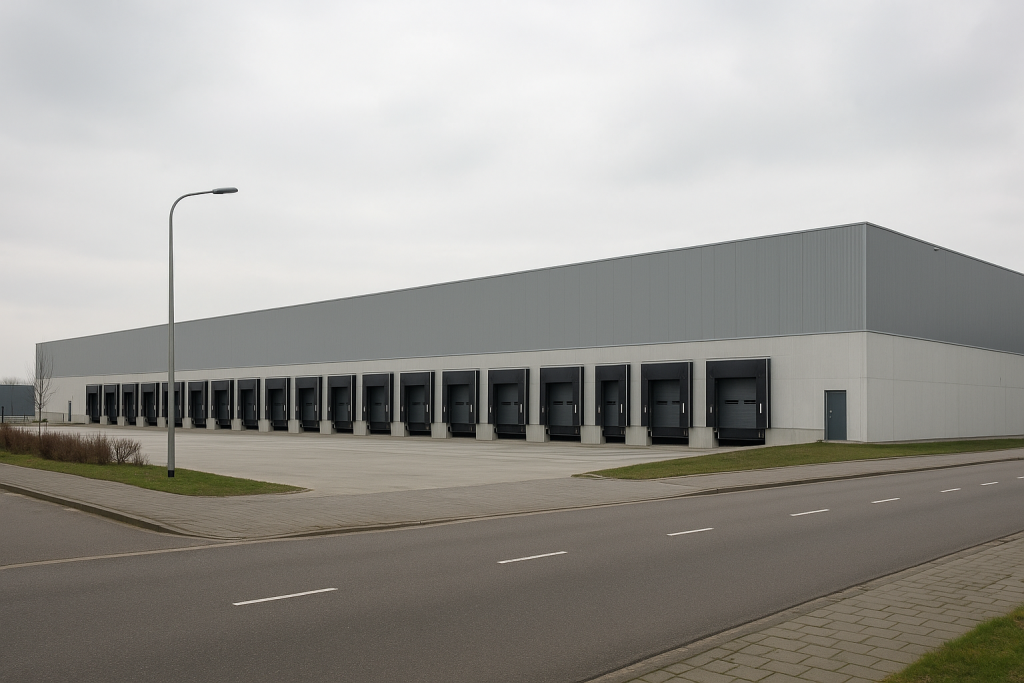 AI-gegenereerde illustratie: Nieuw distributiecentrum van 26.000 m² geopend in Hellevoetsluis